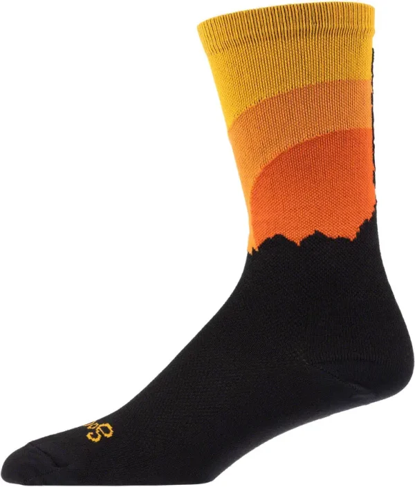 Black & Orange Hiking Socks - Dawn Patrol 8in S/M black orange hiking socks dawn 0 1750476554 - AROUNDTHECYCLE