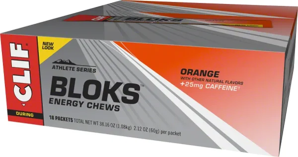 Clif Shot Bloks Orange Energy Chews w/25mg Caffeine | Pack of clif shot bloks orange energy 0 1750475961 - AROUNDTHECYCLE
