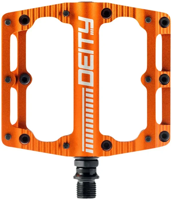Deity Black Kat Platform Pedals - Aluminum Spindle & Bright Orange deity black kat platform pedal 0 1750476705 - AROUNDTHECYCLE