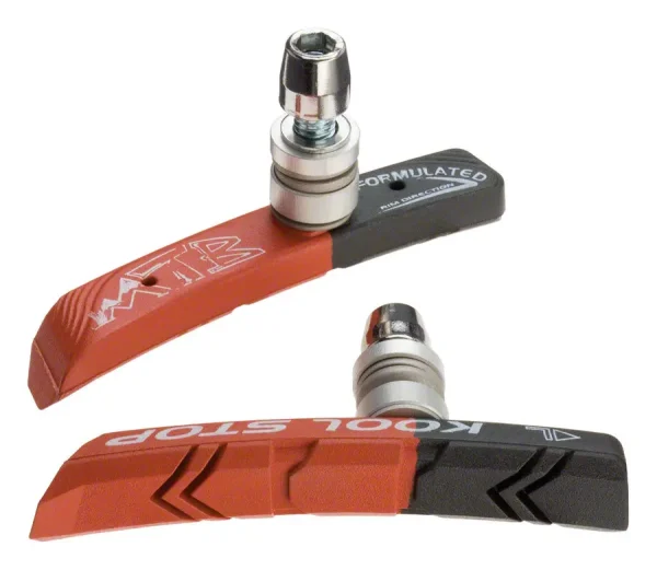 Kool-Stop MTB Brake Shoes - Dual Compound V-Brake Black/Salmon kool stop mtb brake shoes dual 0 1750477010 - AROUNDTHECYCLE