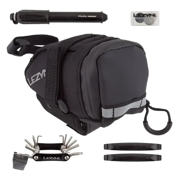 Lezyne M-Caddy Bike Seat Bag with Pump & Tool Kit - Black lezyne m caddy bike seat bag w 0 1750477204 - AROUNDTHECYCLE