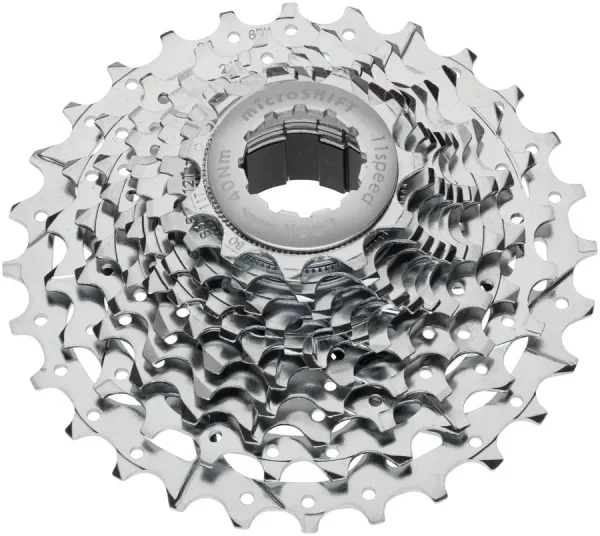 microSHIFT G11 11-Speed Cassette 11-28T Chrome Silver MTB/Road Bike microshift g11 11 speed casset 0 1750477104 - AROUNDTHECYCLE