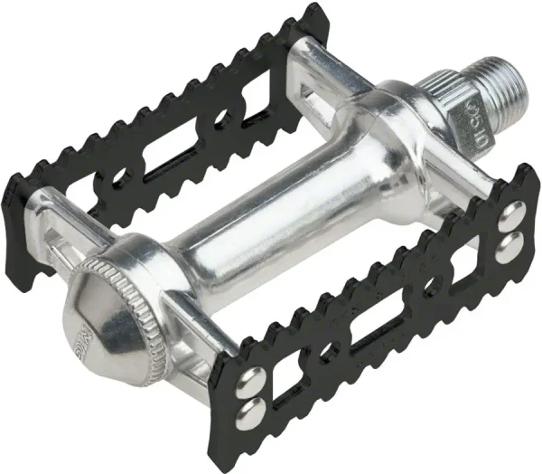 MKS Sylvan Alloy Pedals | 9/16" Toe Clip Compatible Silver/Black mks sylvan alloy pedals 916 to 0 1750477457 - AROUNDTHECYCLE