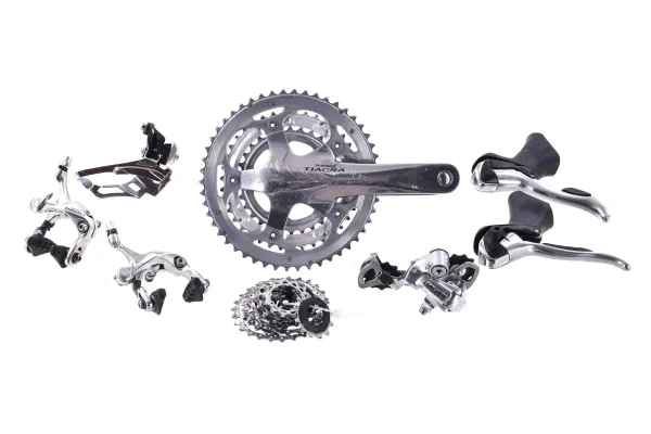 Shimano Tiagra 3x9 Triple Groupset Silver Road Bike Brake Set Used shimano tiagra 3x9 triple grou 0 1750475957 - AROUNDTHECYCLE