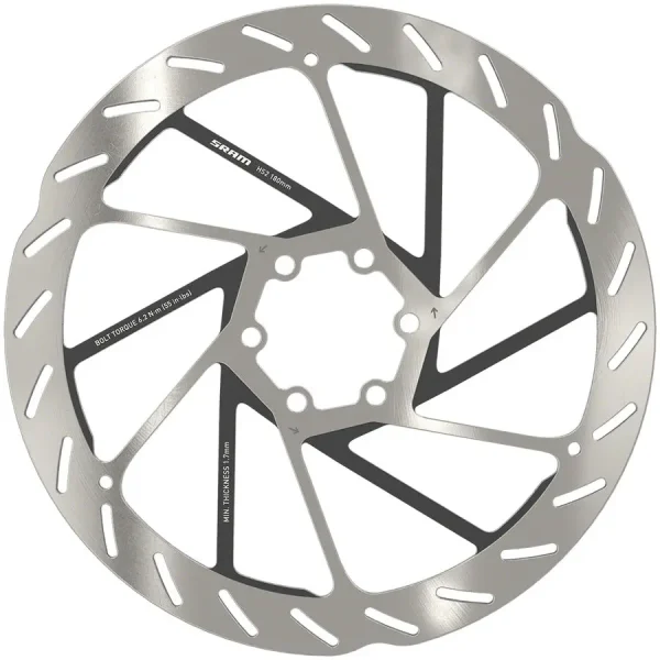 SRAM HS2 180mm 6-Bolt Quiet Disc Rotor | Silver/Black Finish sram hs2 180mm 6 bolt quiet di 0 1750477134 - AROUNDTHECYCLE