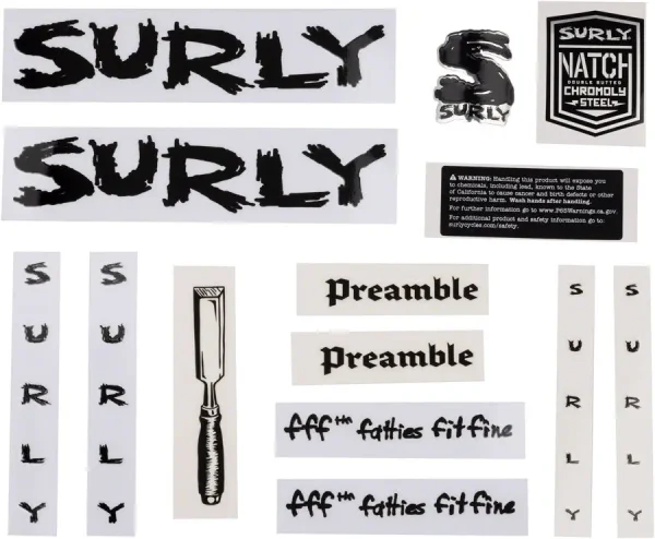 Surly Preamble Bike Frame Custom Decal Set - Matte Black Sticker Kit surly preamble bike frame cust 0 1750475790 - AROUNDTHECYCLE