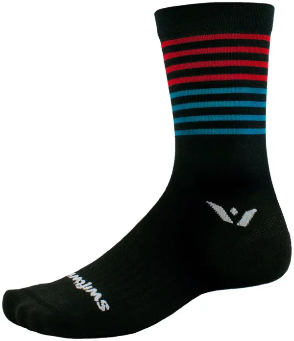Swiftwick Aspire Seven Stripe Athletic Socks - Red/Blue XL swiftwick aspire seven stripe 0 1750476494 - AROUNDTHECYCLE