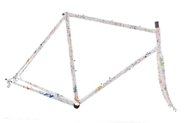 Vintage Lugged Steel Road Bike Frame - Custom White/Splatter & Camagno vintage lugged steel road bike 0 1750476318 - AROUNDTHECYCLE