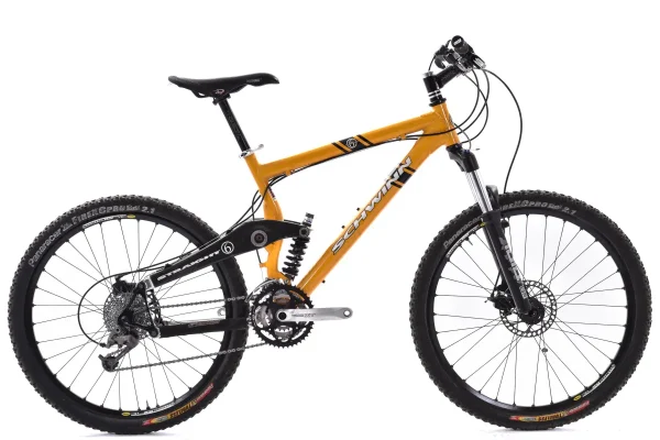 Vintage Schwinn Straight 6 Full Suspension MTB - 2000s Yellow Used Bike vintage schwinn straight 6 ful 0 1750476199 - AROUNDTHECYCLE