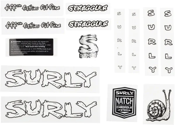 White Surly Straggler Custom Bike Frame Decal Kit white surly straggler custom b 0 1750476524 - AROUNDTHECYCLE