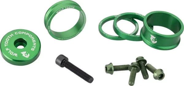 Wolf Tooth 15mm Green Headset Spacer Kit - Bike Upgrade BlingKit wolf tooth 15mm green headset 0 1750476584 - AROUNDTHECYCLE