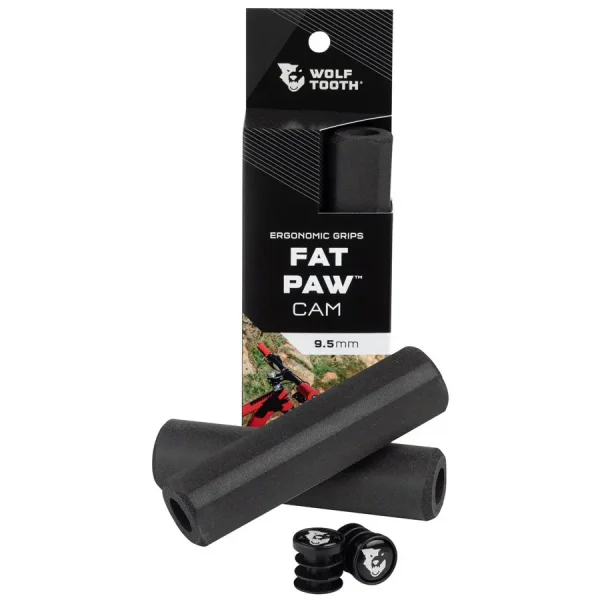 Wolf Tooth 9.5mm Black Fat Paw Mountain Bike Grips | Premium Cam Design wolf tooth 95mm black fat paw 0 1750475808 - AROUNDTHECYCLE