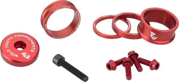 Wolf Tooth BlingKit 15mm Red Headset Spacers - MTB & Road Bike wolf tooth blingkit 15mm red h 0 1750476584 - AROUNDTHECYCLE