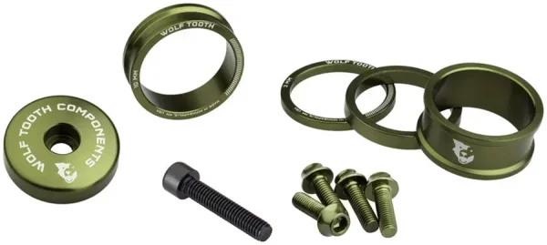 Wolf Tooth BlingKit 3-15mm Olive MTB Headset Spacers Upgrade Kit wolf tooth blingkit 3 15mm oli 0 1750475898 - AROUNDTHECYCLE
