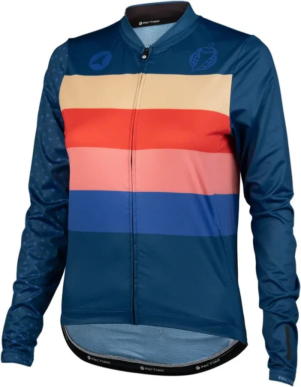 Women's Salsa Team Long Sleeve Cycling Jersey - Dark Blue Stripes, Breathable Polytone womens salsa team long sleeve 0 1750476541 - AROUNDTHECYCLE